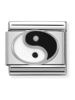 Maillon Nomination classic Symbole Yin et Yang en Argent