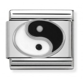 Maillon Nomination classic Symbole Yin et Yang en Argent