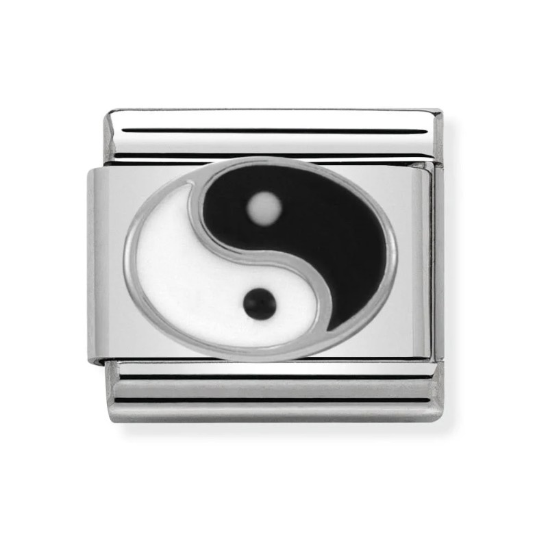 Maillon Nomination classic Symbole Yin et Yang en Argent