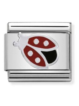 Maillon Nomination classic Animal Coccinelle rouge en Argent