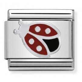 Maillon Nomination classic Animal Coccinelle rouge en Argent