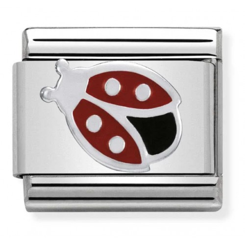 Maillon Nomination classic Animal Coccinelle rouge en Argent