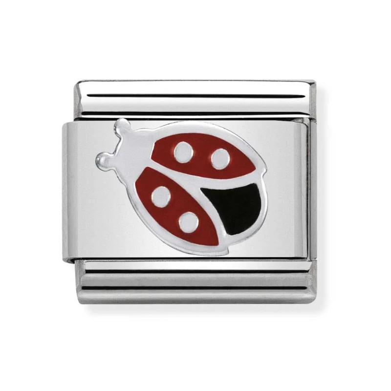 Maillon Nomination classic Animal Coccinelle rouge en Argent