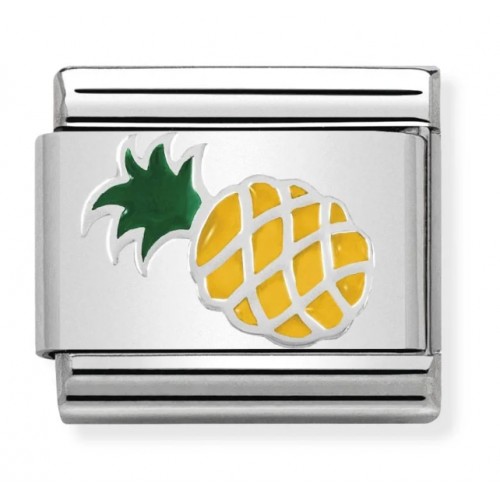 Maillon Nomination classic Fruit Ananas en Email et Argent