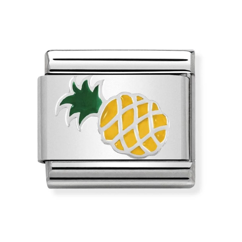 Maillon Nomination classic Fruit Ananas en Email et Argent