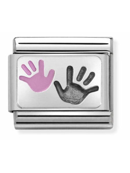 Maillon Nomination classic Famille Mains Petite fille et Parent en Argent