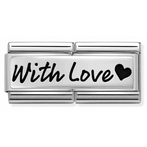 Maillon Nomination classic Avec Amour message en anglais With Love en Argent