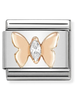 Maillon Nomination classic Papillon en Or rose