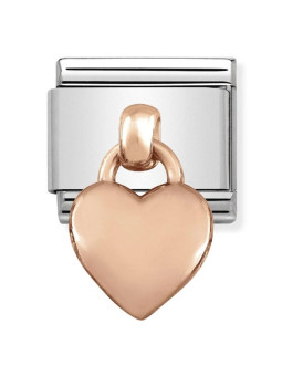 Maillon Nomination classic Pendentif Coeur en Or rose