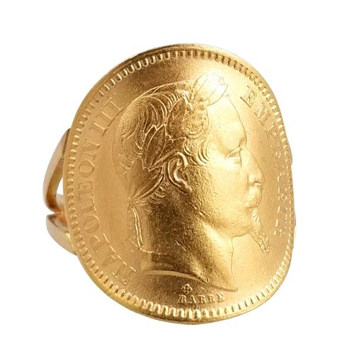 Bague pièce Or 20Frs napoléon