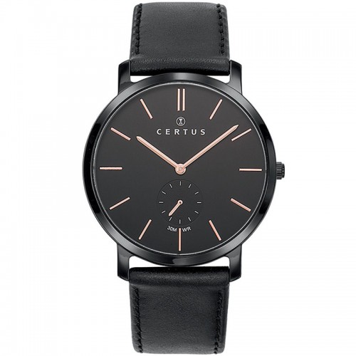 Montre homme Certus bracelet cuir noir
