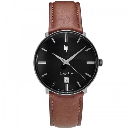 Montre Lip Dauphine bracelet cuir brun