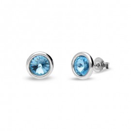 Boucles d'oreilles femme Ronde Bleu Ciel