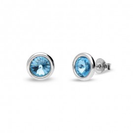 Boucles d'oreilles femme Ronde Bleu Ciel