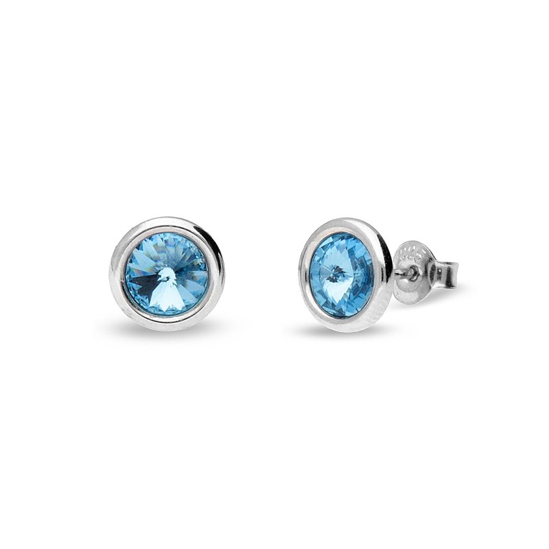 Boucles d'oreilles femme Ronde Bleu Ciel