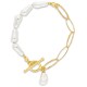 Bracelet femme Spark Doré et Perles Blanches