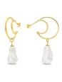 Boucles d'oreilles femme Spark Biseri Doré et Perles Blanches