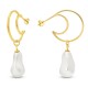 Boucles d'oreilles femme Spark Biseri Doré et Perles Blanches