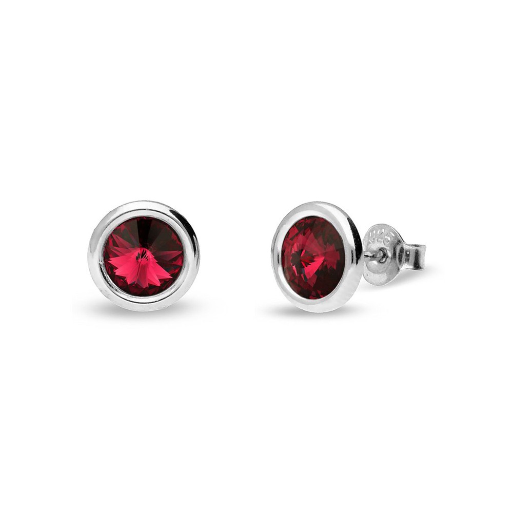 Spark Bijoux - Boucles d'oreilles femme Janvier rouge grenat