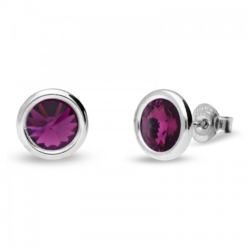 Boucles d'oreilles femme Spark Février Violettes