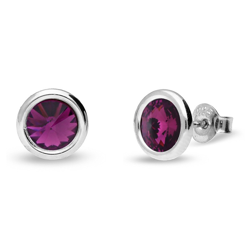 Boucles d'oreilles femme Spark Février Violettes