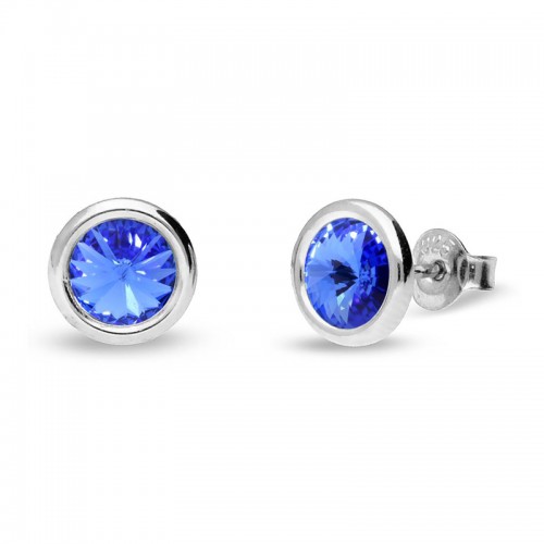 Boucles d'oreilles femme Spark Septembre Bleu Saphir