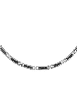 Collier Acier Noir Homme Phebus