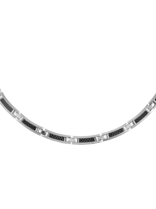 Collier Acier Noir Homme Phebus