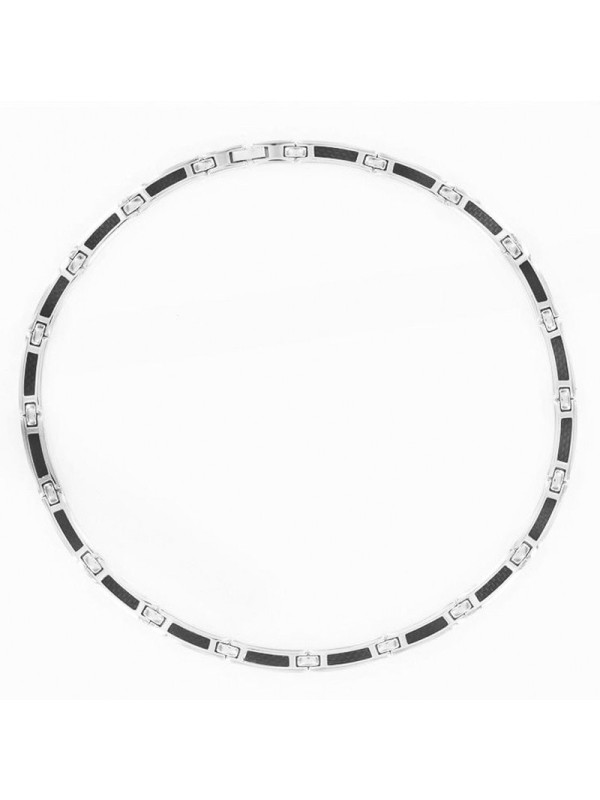 Collier Acier Noir Homme Phebus