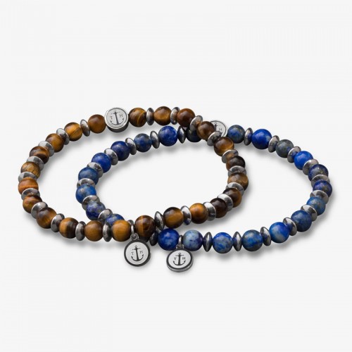 Bracelets mixte Tom Hope Perle bleu et marron