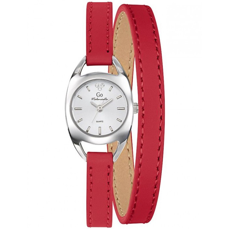 Montre femme Go Mademoiselle Cuir Rouge Double Lanière