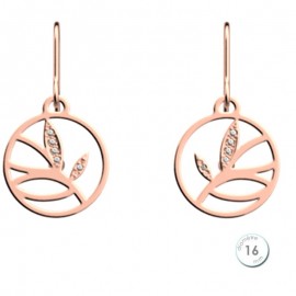 Boucles d'oreilles Les Georgettes motif Arbre de Vie rose doré