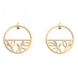 Boucles d'oreilles Créoles Les Georgettes motif Arbre de Vie finition dorée