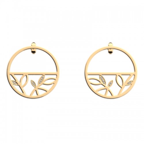 Boucles d'oreilles Créoles Les Georgettes motif Arbre de Vie finition dorée