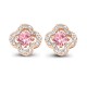 Boucles d oreilles femme Or rose Saphir et Diamants