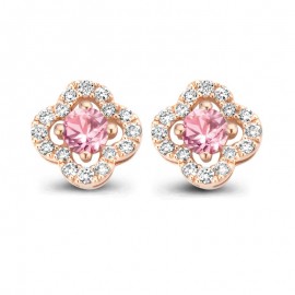 Boucles d oreilles femme Or rose Saphir et Diamants