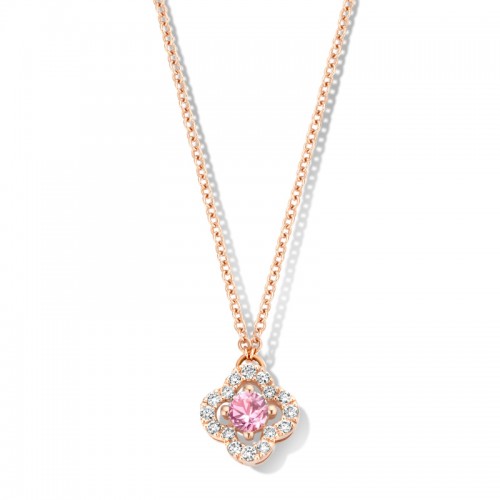 Collier femme Or rose Saphir et Diamants