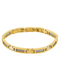 Bracelet homme Phebus Acier doré et Câble argenté