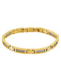 Bracelet homme Phebus Acier doré et Câble argenté
