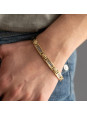 Bracelet homme Phebus Acier doré et Câble argenté