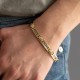 Bracelet homme Phebus Acier doré et Câble argenté