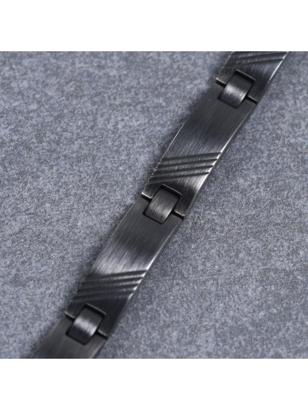 Bracelet Phebus homme Acier PVD noir brillant