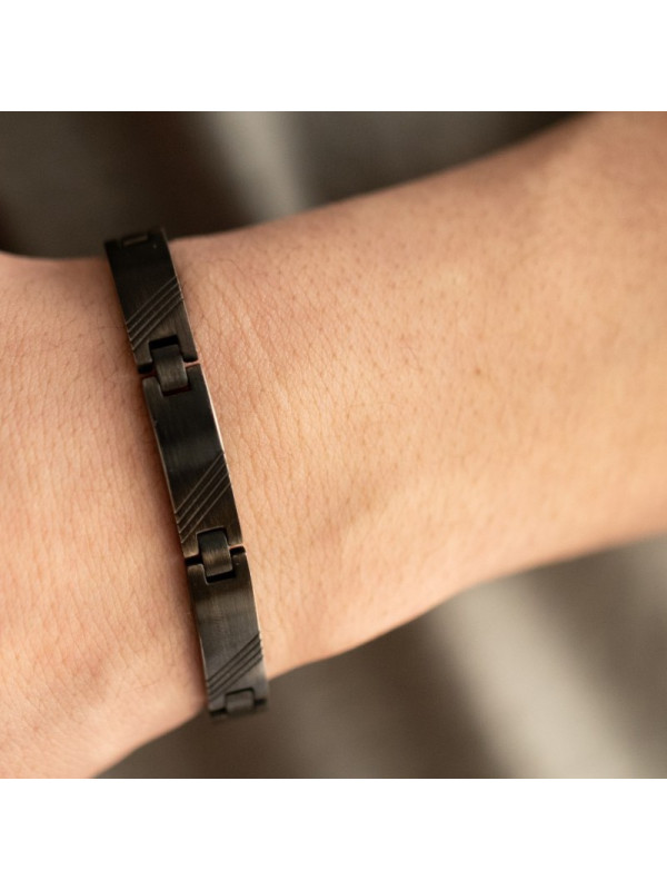 Bracelet Phebus homme Acier PVD noir brillant