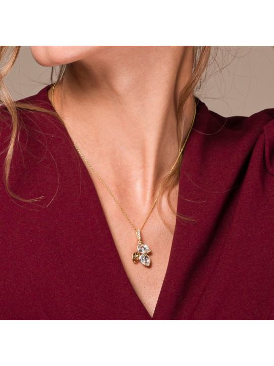Collier femme Spark élégant en plaqué Or et Pierres