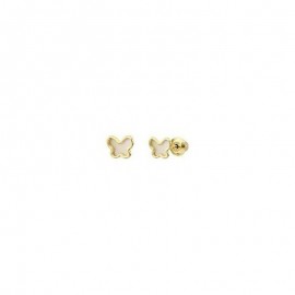 Boucles d'oreilles enfant Or jaune forme Papillons