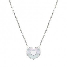 Collier Argent Coeur blanc nacré Go Mademoiselle