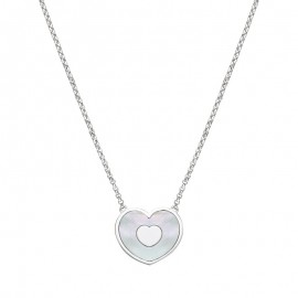 Collier Argent Coeur blanc nacré Go Mademoiselle