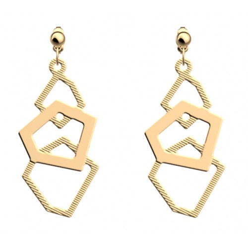 Boucles d'oreilles femme Gigi géomètriques Les Georgettes dorées