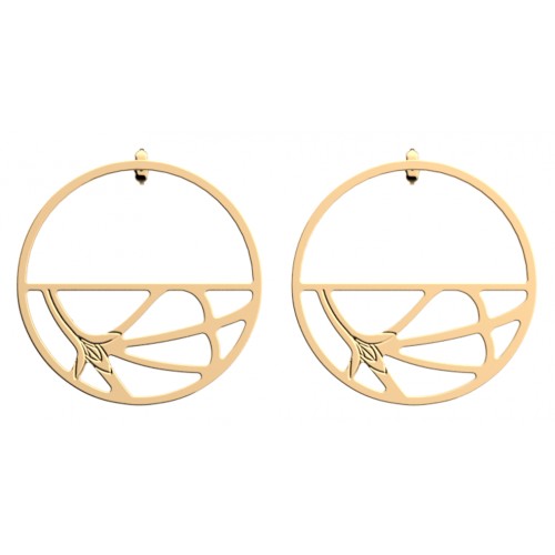 Grandes Créoles femme Les Georgettes Fleurs du Nil 43mm