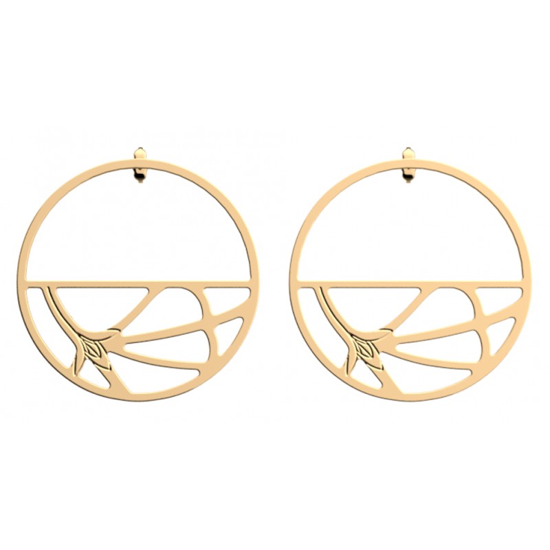 Grandes Créoles femme Les Georgettes Fleurs du Nil 43mm